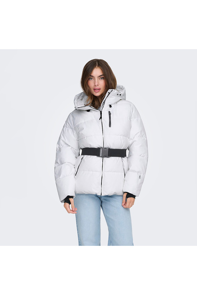 ONLY Harper Life Belted Premium Women's White Coat (15352040-Bw)