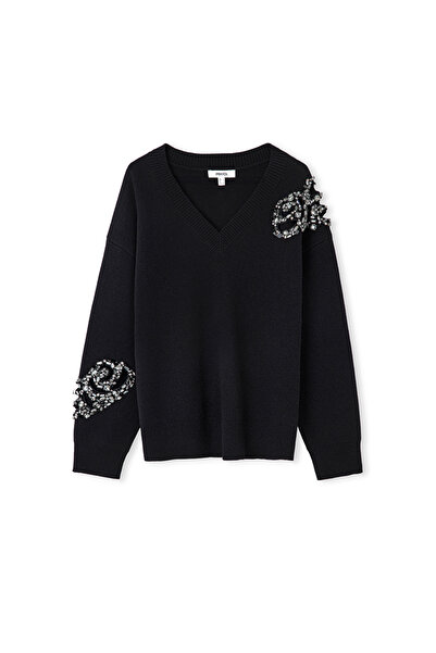 İpekyol Tricot with Applique of Strass Stone and Sequins