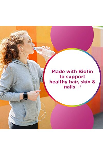 Centrum MultiGummies Multi+ Beauty Dual Action Multivitamin, Biotin for Hair Skin Nails, Cherry/Berr