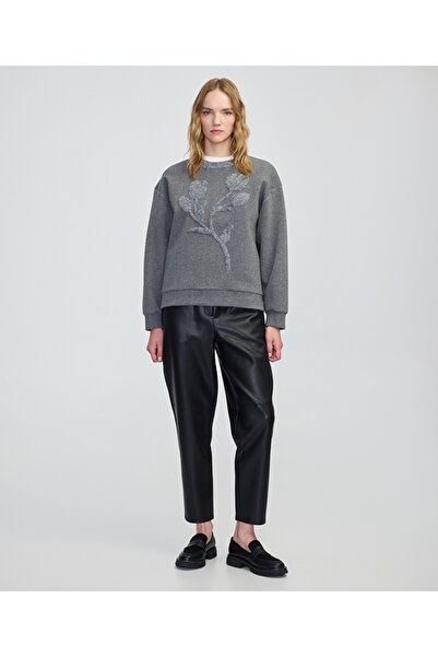 İpekyol Üç boyutlu çiçekli sweatshirt