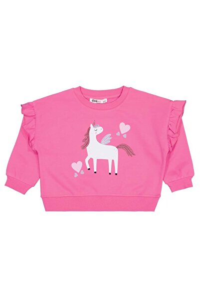 Civil Girls Φούτερ με στάμπα Μονόκερος και Καρδιά για 2-5 ετών - Ροζ 3-4 ετών
