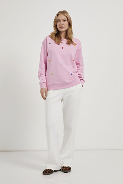 Arma Life Armalife 4013 heart bead-embroidered v-neck women's sweatshirt