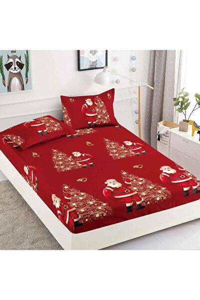 CHIRASO CHIRASO Bed Cover Set, Christmas Theme, FINE, ELASTIC 180x200cm and 2 Pillowcases, Santa Claus