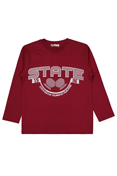 Civil Boys State Printed 6-9 Years Old Sweatshirt - Claret Red 6-7 Years Old