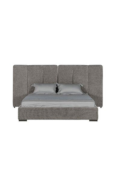 Danube Home Braxton 180x200 King Bed with Hydraulic Storage & Foldable Headboard - Grey/Titanium Fabric