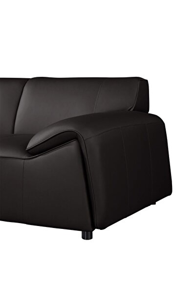 Danube Home Tokishi 3-Seater Full Leather Sofa - Black, Stylish & Comfortable Wooden Frame, 2-Year Warranty