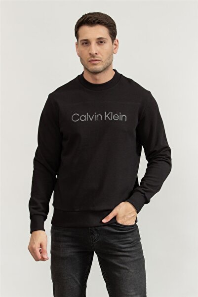 Calvin Klein ТЕКСТУРИРАНА БРОДИРАЦИЯ LOGO CREW