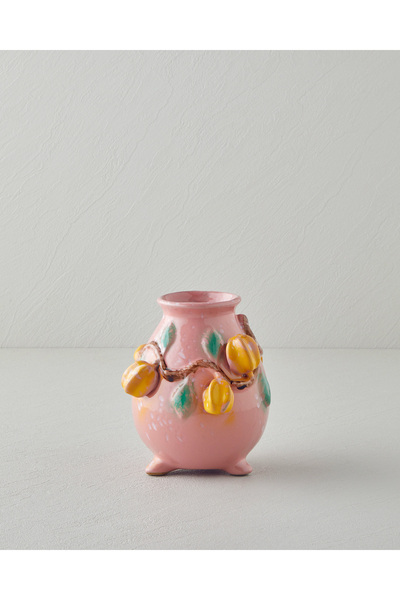 English Home Summer Fruit Vazo 17x16x16 cm Pembe