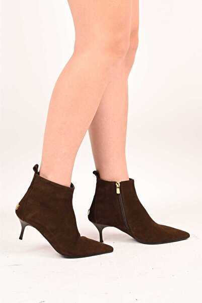 Bestello Γυναικείες μπότες με φερμουάρ χωρίς κορδόνια, γνήσιο δέρμα με λεπτό τακούνι 337-2308