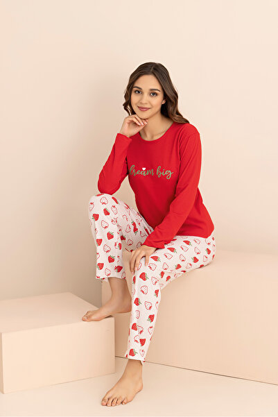 rindahomewear Women's Single Jersey Long Sleeve Pajama Set