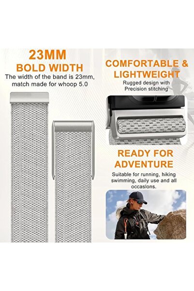 Generic Nylon Sport Band Strap Compatible with WHOOP 5.0 – Breathable, Adjustable, Waterproof