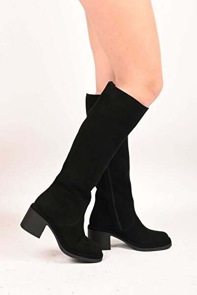 Bestello Bağcıksız Fermuarlı Termo Taban Hakiki Deri Topuklu Çizme 336-1235 K...