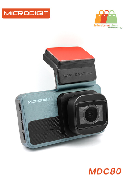 Microdigit كاميرا لوحة القيادة MDC80 2K الأمامية والخلفية مع شاشة IPS مقاس 3 بوصات، وواي فاي، ومستشعر G، وتسجيل متكرر