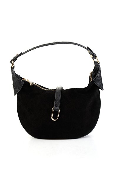 Bambi Siyah Hakiki Deri Kadın Omuz Çantası C06004011202