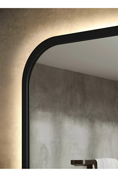 Taimi Wall Mirror90x70cm-Elegant Design Mirror with 3-Light Levels Black Frame-For Makeup,Dressing Room