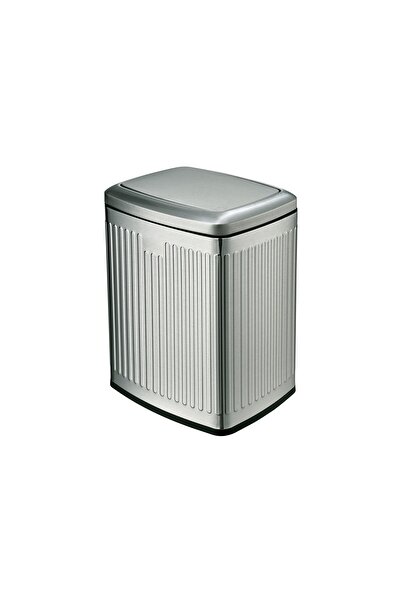 SMASH DESIGN LUXURY BINS Trash bin with lid, Matte Silver, PRH-SF12SM-F10, 12L, Premium Stainless Steel