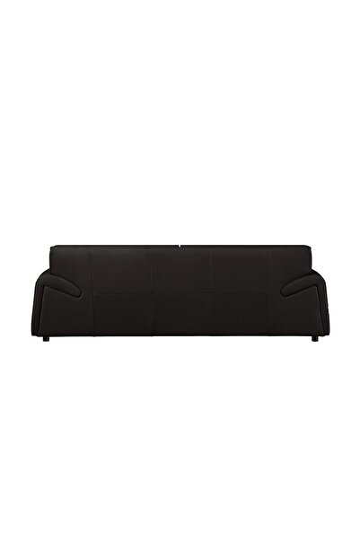 Danube Home Tokishi 3-Seater Full Leather Sofa - Black, Stylish & Comfortable Wooden Frame, 2-Year Warranty
