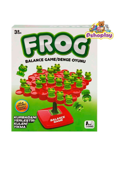 Pshoplay Frog Balance Game – Place the Frog, Knock down the Tower! (50 Pieces)