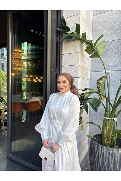 Aden aydın Tesettür Astarlı Saten Elbise