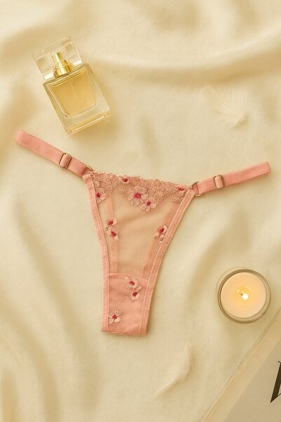 İntive Lingerie Powder Floral Patterned Bra Panty Set