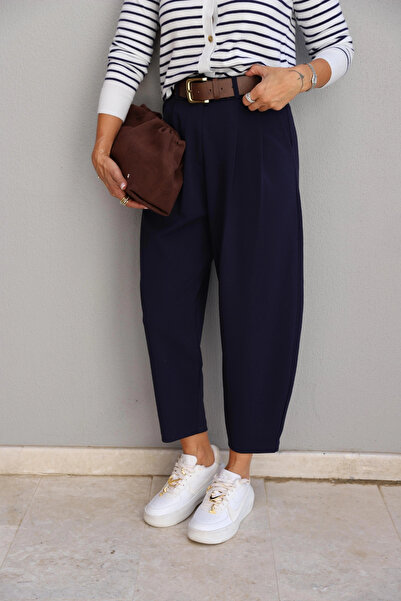 Purple by Banu Lacivert Şalvar Pantolon