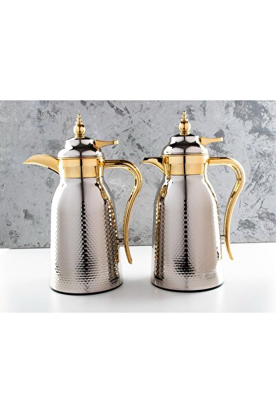 TOHFAT-AL MAIDAH Luxury Ala Thermos Set, 18-hour heat preservation, 1 liter tea capacity and 1 liter coffee capacity