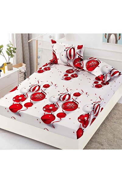 CHIRASO CHIRASO Bed Cover Set, Christmas Theme, FINE, ELASTIC 180x200cm and 2 Pillowcases, Globes