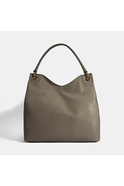 Desa Women's Green Logo Printed Leather Shoulder Bag