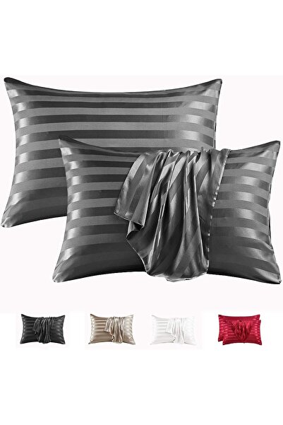 Yelajoy Silk Satin Pillow Cases Standard Size Set of 2 with Envelope Closure Skin for Women Men,20x 30