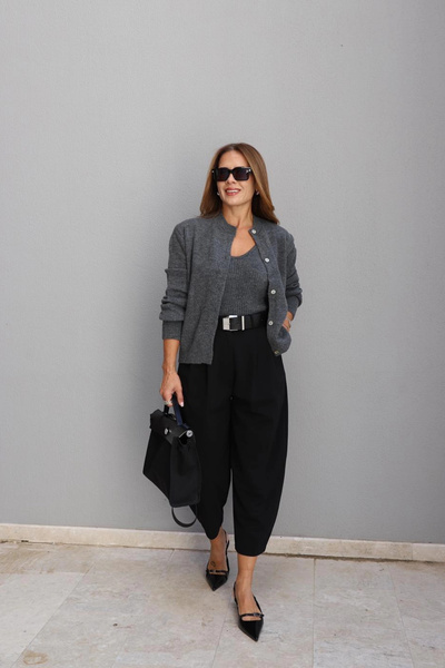 Purple by Banu Siyah Şalvar Pantolon