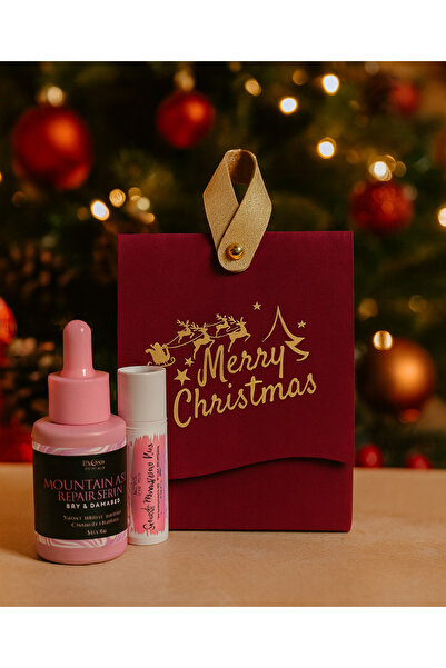 BeOne Cosmetics Mini Christmas box with handle to hang on the tree ~ hair oil + lip balm