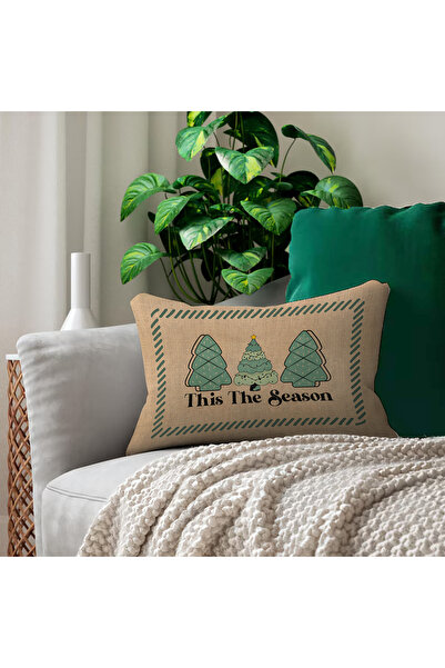 Evmila Husă de pernă din catifea cu model de Anul Nou, cu două fețe cu imprim...