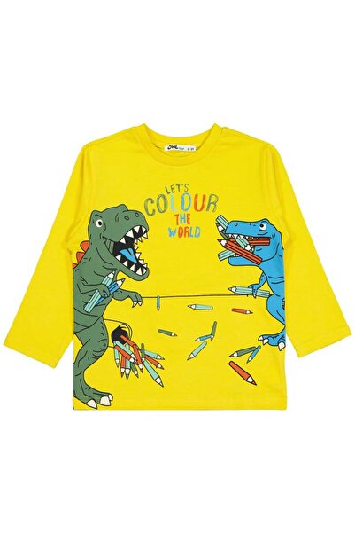 Civil Boys سويت شيرت كولور دينازور مطبوع لعمر 2-5 سنوات - أصفر لعمر 2-3 سنوات
