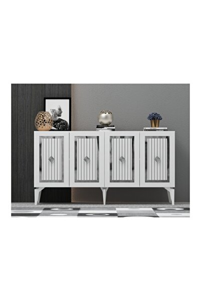 Vivense NORA KONSOL, BEYAZ GÜMÜŞ, 150 CM