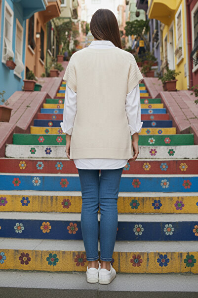 benguen Hair Knitted Sweater H25310 Stone Color