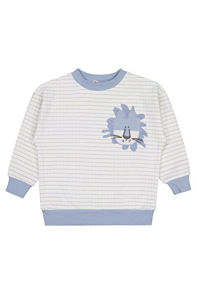 Civil Boys Hanorac cu broderie leu pentru copii 2-5 ani - Albastru 5-6 ani