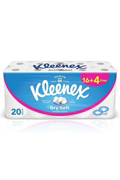 Ke Kleenex ورق تواليت جاف وناعم، طبقتان، 20 لفة 200 x ورقة، مناديل حمام منقوش...