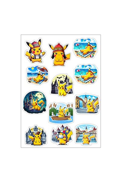 autostickere Set de stickere Pikachu în România, 6-7 cm, impermeabile, laminate, 0,1 mm