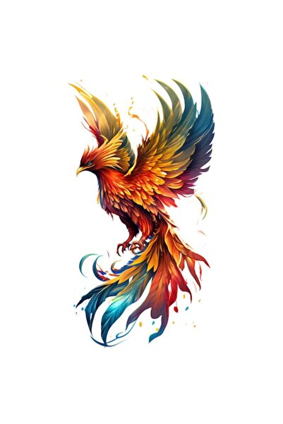 OEM Autocolant Phoenix (Renaștere / Pasărea de Foc Legendară) cu Bordură Albă...