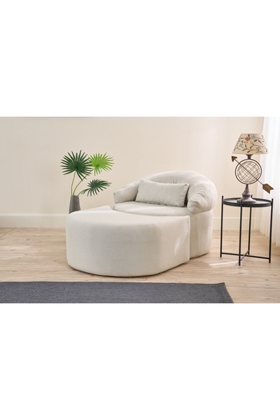 Vivense PİTTA FULL SÜNGER BERJER, PUFLU, KREM