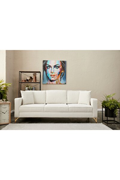 Vivense BERLİN SERİSİ ÜÇLÜ KOLTUK, KREM GOLD