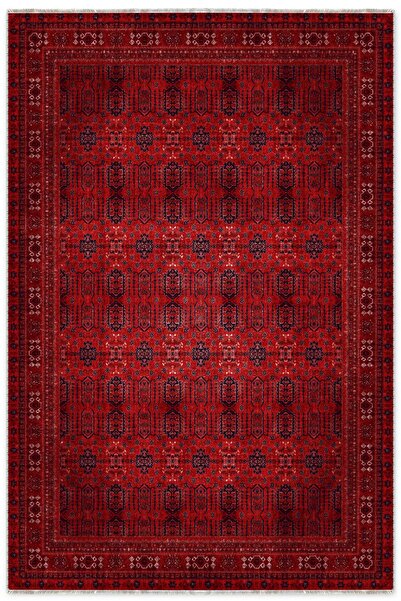 Pastel Home Tasarım Bordo Kırmızı Afgan Türkmen Şönil Halı Kilim Yolluk Kayma...