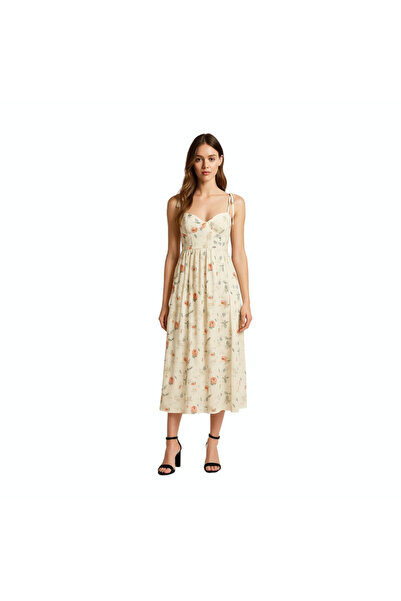 PRİNCESS فستان أبيض مزهر بطبعة ورد