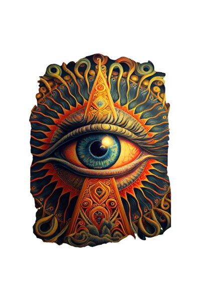 OEM Autocolant ochi — hindus, artă abstractă, spiritualitate, bordură albă, v...