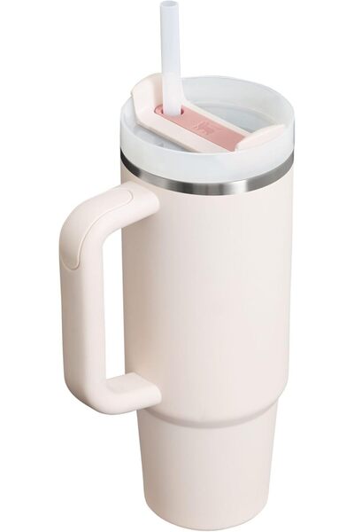 Stenley STANLEY 40oz Insulated Tumbler Stainless Steel with Handle & Straw – Rose Quartz