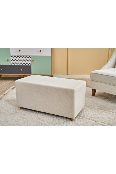 Vivense GENMA PUF, KREM, AHŞAP AYAK