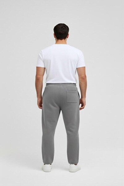 CAST COLLECTİON Men's Gray Cotton Baggy Fit Sweatpants