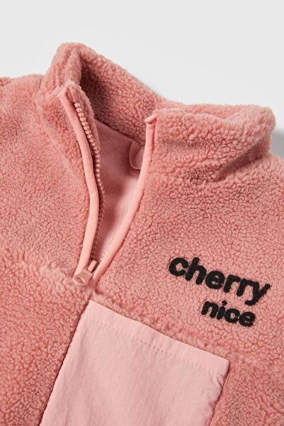 anonim Laciel Paris Kız Çocuk Polar Kumaş Fermuarlı Cep Detaylı 2'li Eşofman Takımı - Pembe