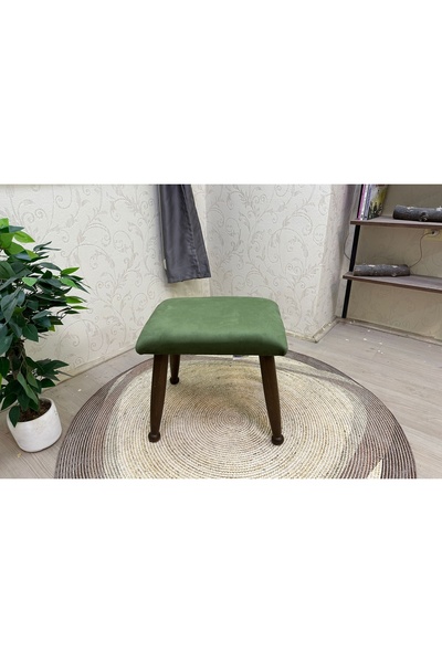 Vivense ASEDİA TREND PUF, YEŞİL, CEVİZ AHŞAP AYAK
