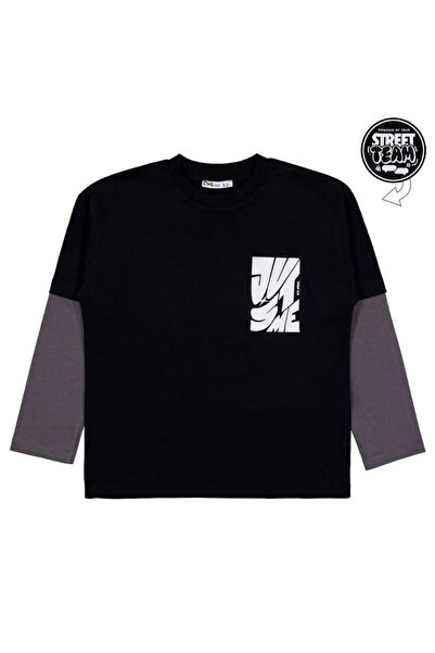 Civil Boys Street Team Printed 6-9 Years Old Sweatshirt - Black 7-8 Years Old